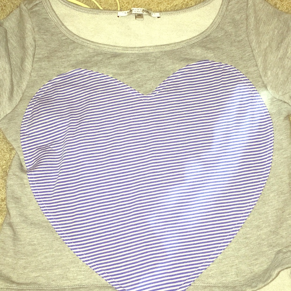 Sigh cry repeat Los Angeles crop sweater top heart